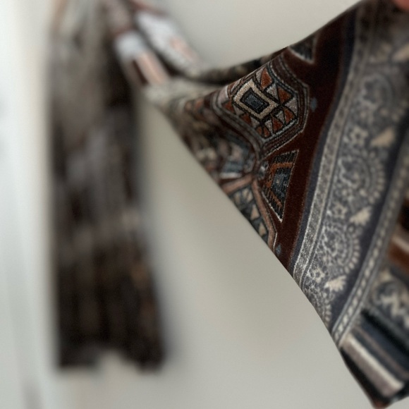 Vintage Y2K Velvet Paisley Bell Sleeve Heart Soul Top Sz S - Picture 4 of 4